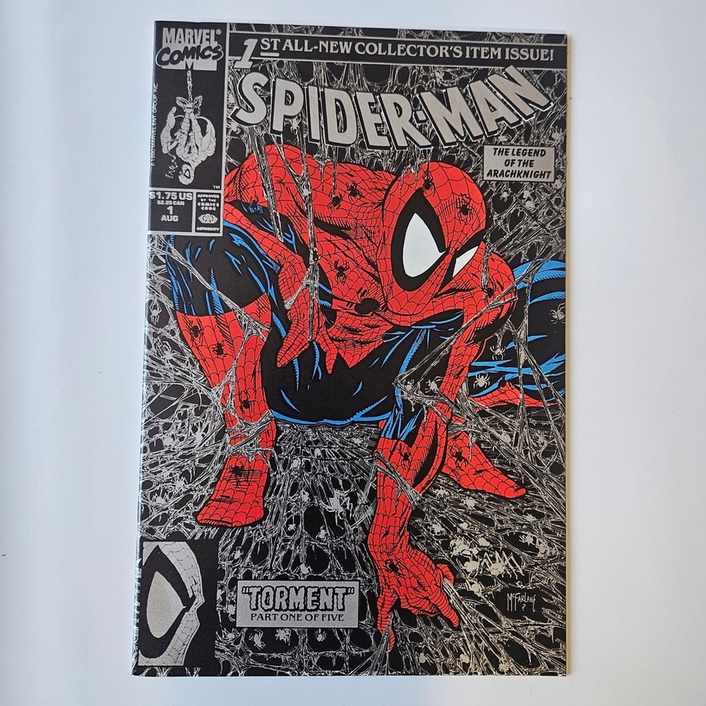 Marvel Comics Spider-Man #1 Silver Variant Todd McFarlane 1990 Torment Part One